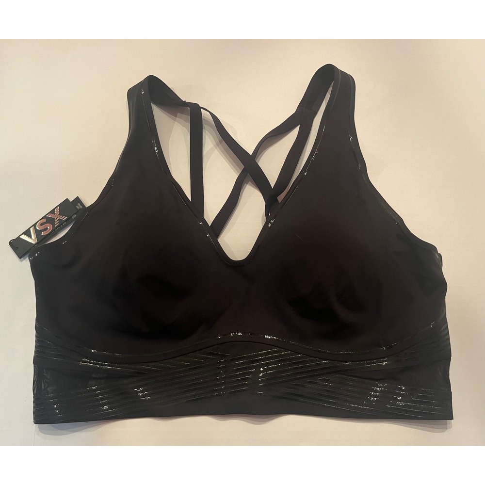 Victoria's Secret VSX Elevate Contours Plunge Sports Bra Black Size XXL